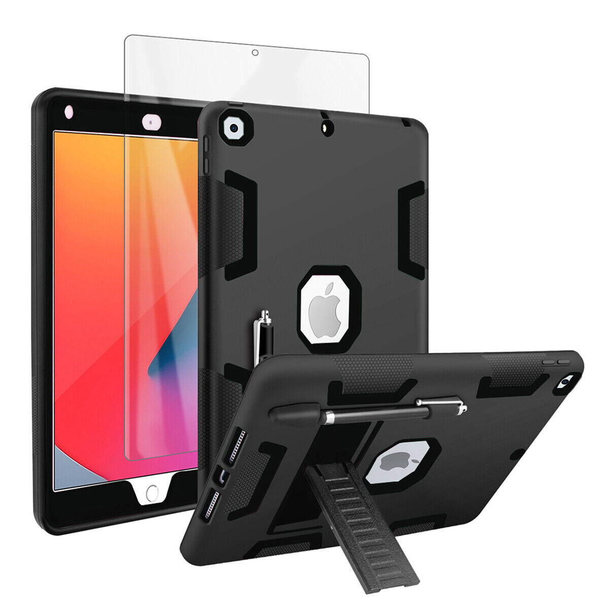 For iPad 9th/8th/7th Gen 10.2 Inch Case Rugged Shockproof Heavy Duty Stand Cover