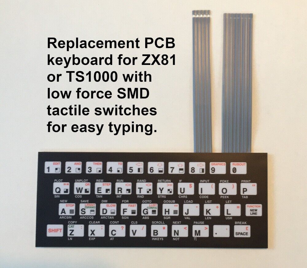 Upgrade / Replacement SINCLAIR ZX81 / TIMEX TS1000 Keyboard with tactile feel