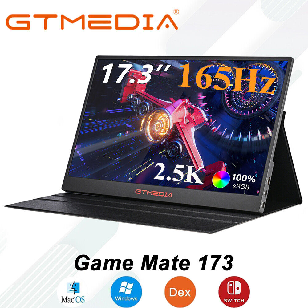 GTMEDIA 165Hz 17.3 Inch Portable Gaming Monitor 2.5K Screen Extender HDMI USB C
