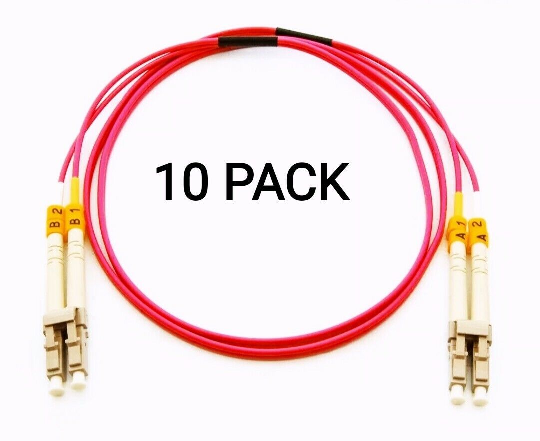 10 Pack 3Meter OM4 LC TO LC 10GB MULTI-MODE FIBER OPTIC CABLE