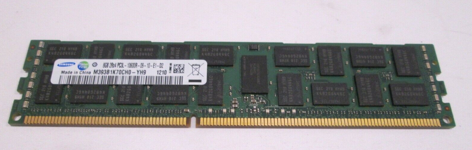 LOT OF 2 SAMSUNG 8GB 2Rx4 PC3L-10600R ECC M393B1K70CH0-YH9 Server RAM 16GB