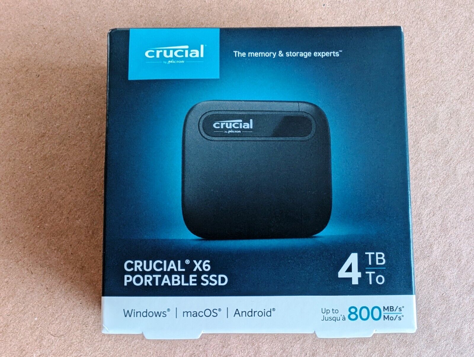 Crucial X6 4TB Portable SSD USB-C 3.2 External Solid State Drive Win PC MacOS