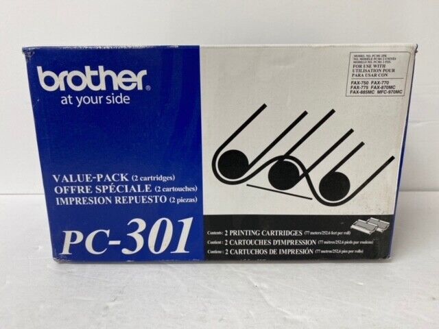 OEM Brother PC-301 Printing Cartridges Value 2 Pack - NEW