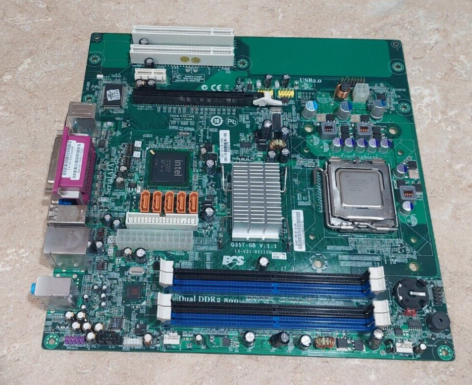 Gateway E-4620 Q35T-GB Desktop Motherboard 4006237R BTX W/ CPU INTEL CORE2 DUO
