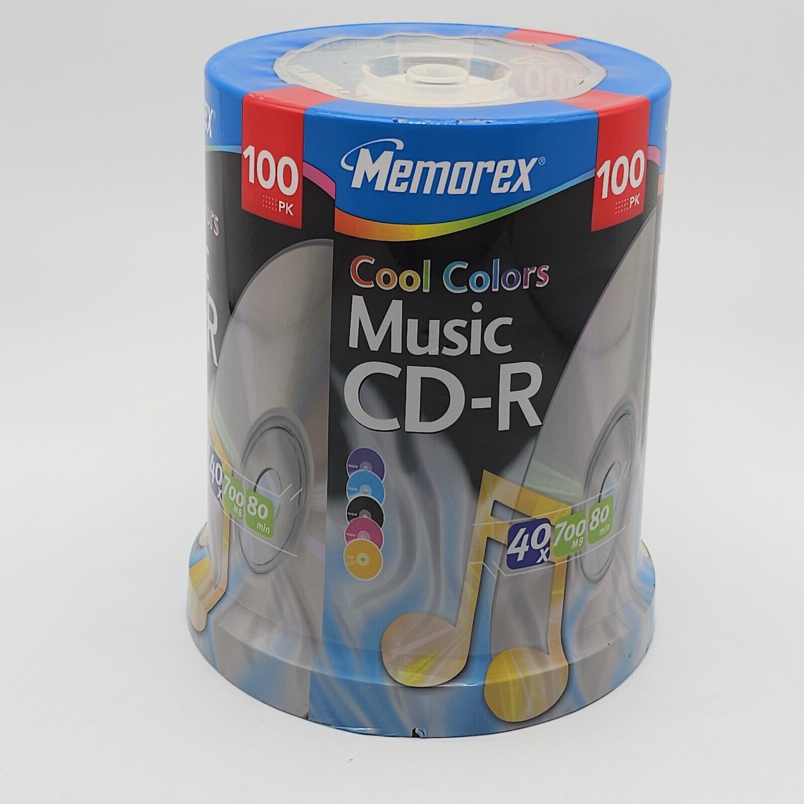 Memorex Cool Colors CD-R 100 Pack 48x 700MB 80-Min Recordable Blank Discs SEALED