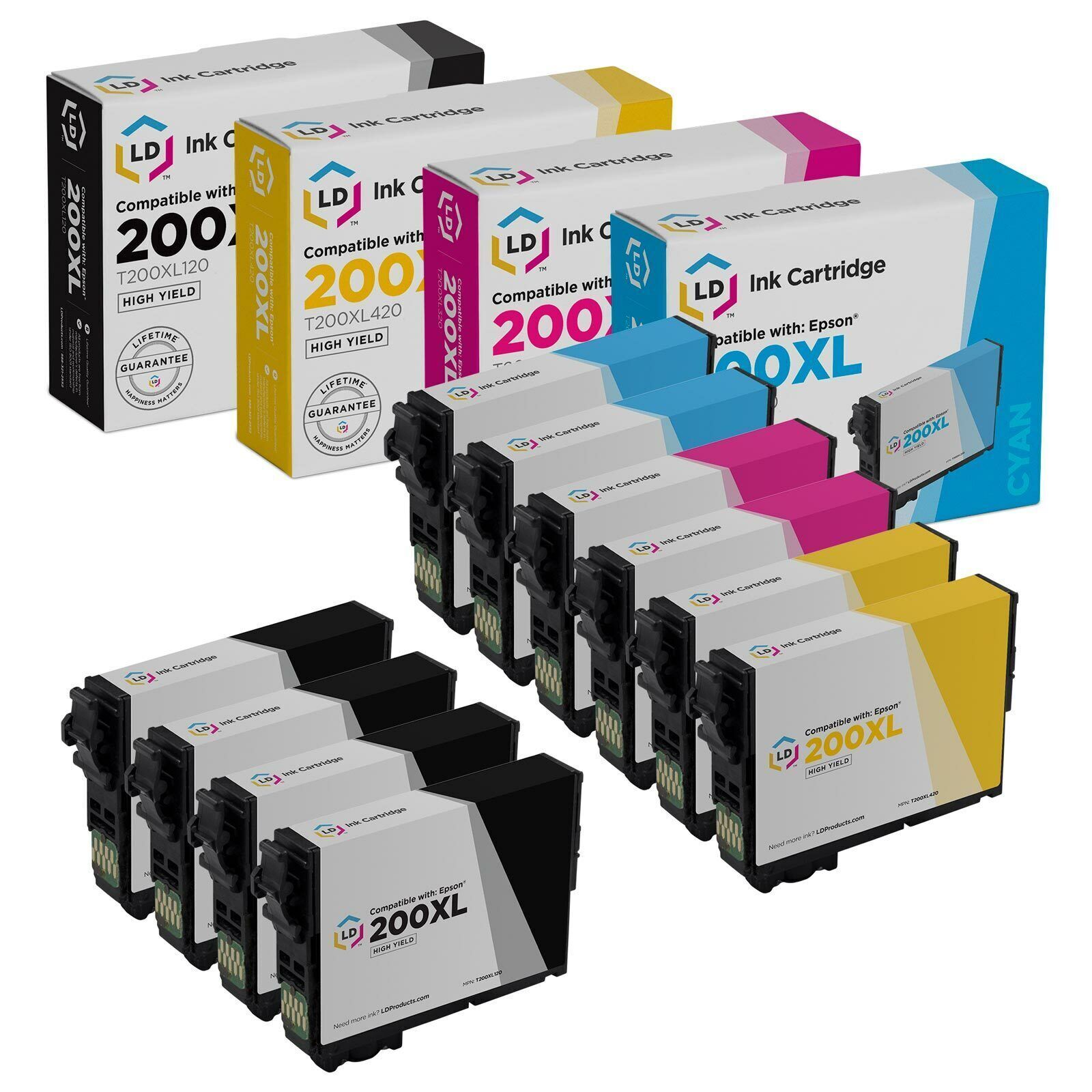 LD 10pk Reman Cartridges for Epson 200 Ink T200XL 200XL XP-400 XP-410 WF-2520