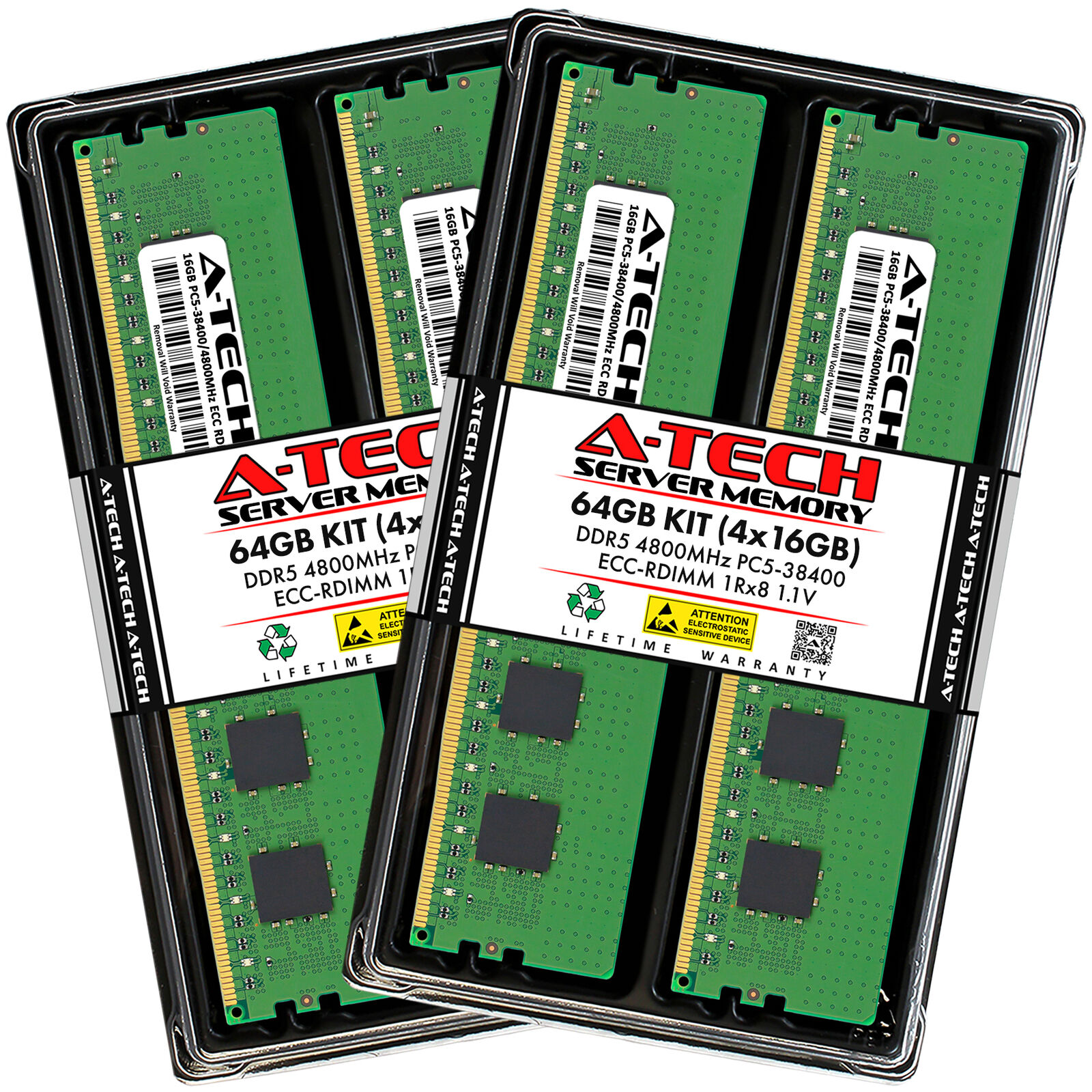 64GB 4x16GB PC5-4800 RDIMM Supermicro 111E-FDWTR 121E-NES24R 121H-TNR Memory RAM