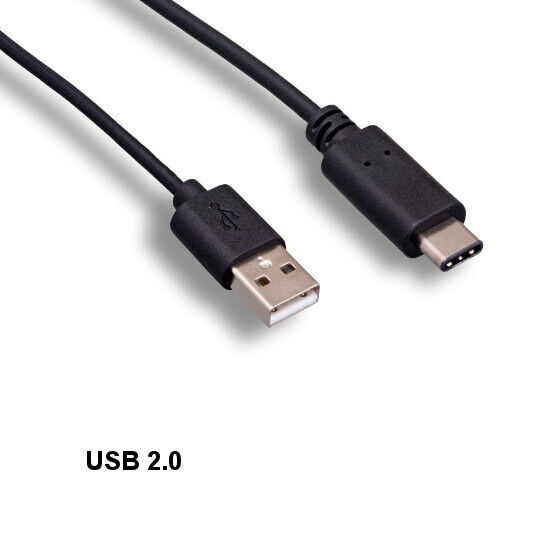 Kentek Black 3' ft USB 2.0 A to C Cable 480Mbps Data Sync Charge for PC Mac HDD
