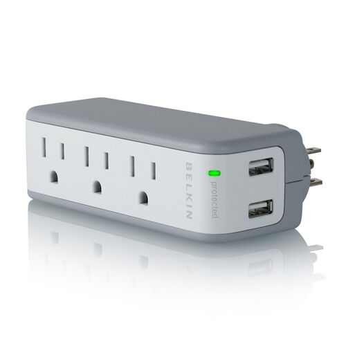 Belkin SurgePlus 3-Outlet Mini Surge Protector with Dual USB Ports