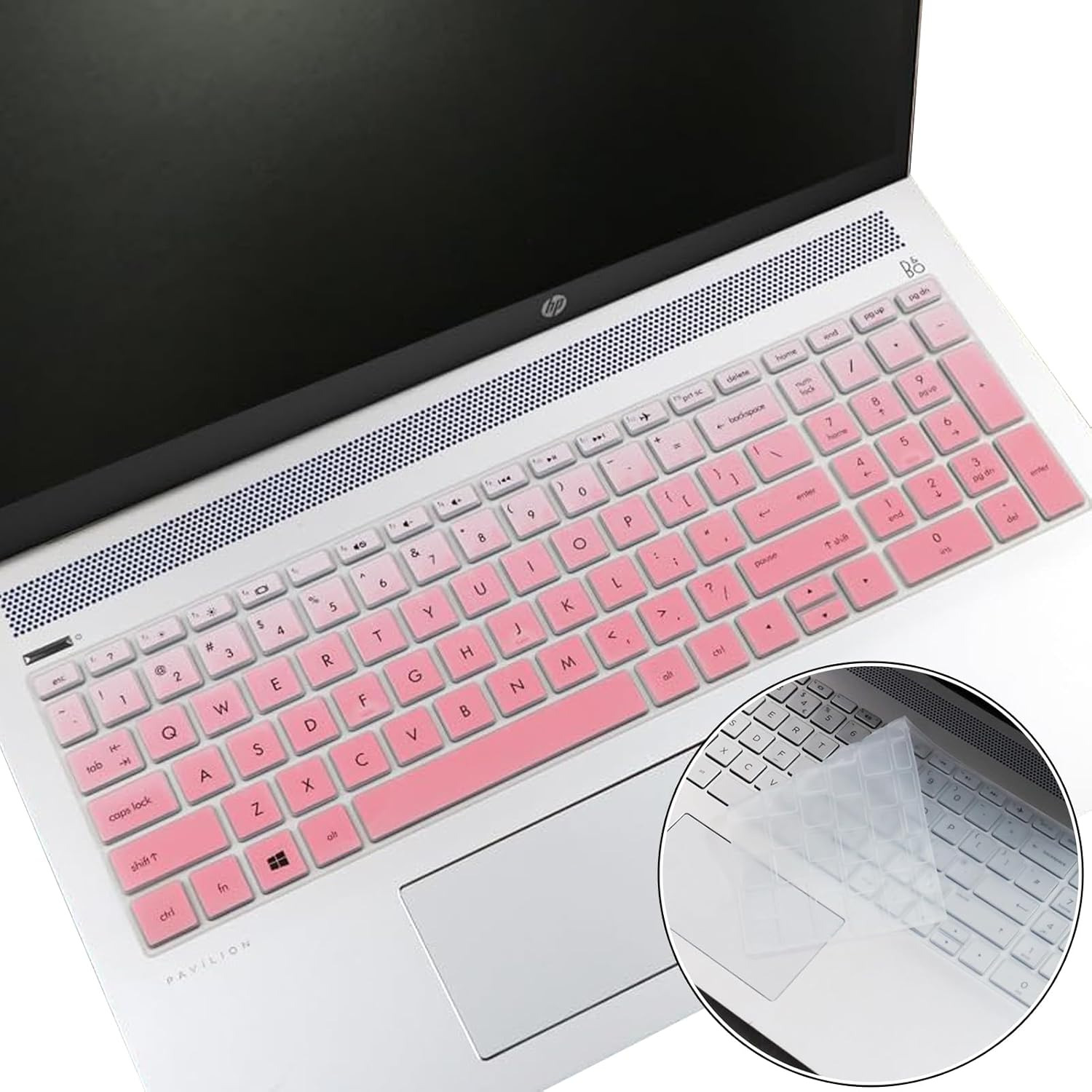 2Pcs Silicone Keyboard Cover Skins for 15.6
