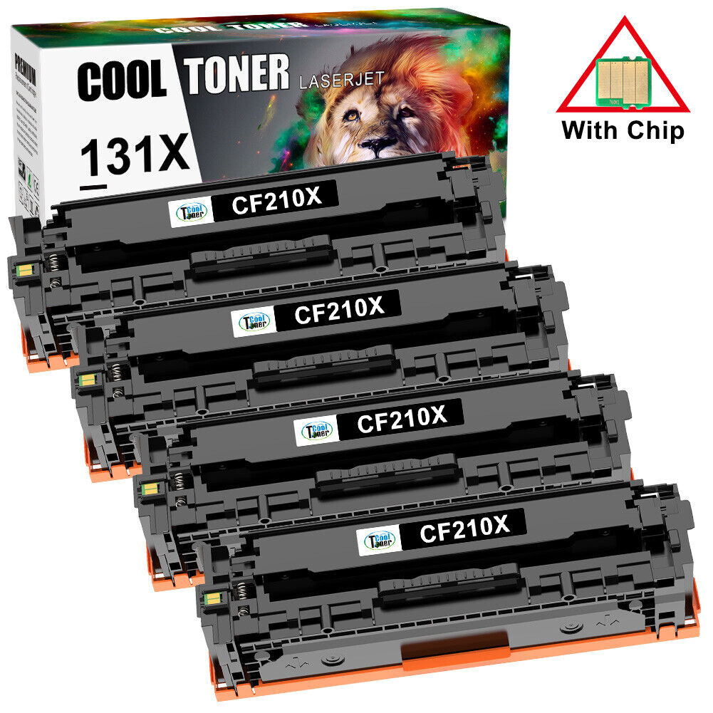 4 PCS Black Toner Cartridges For HP CF210A 131A Laserjet Pro 200 M276nw M251nw