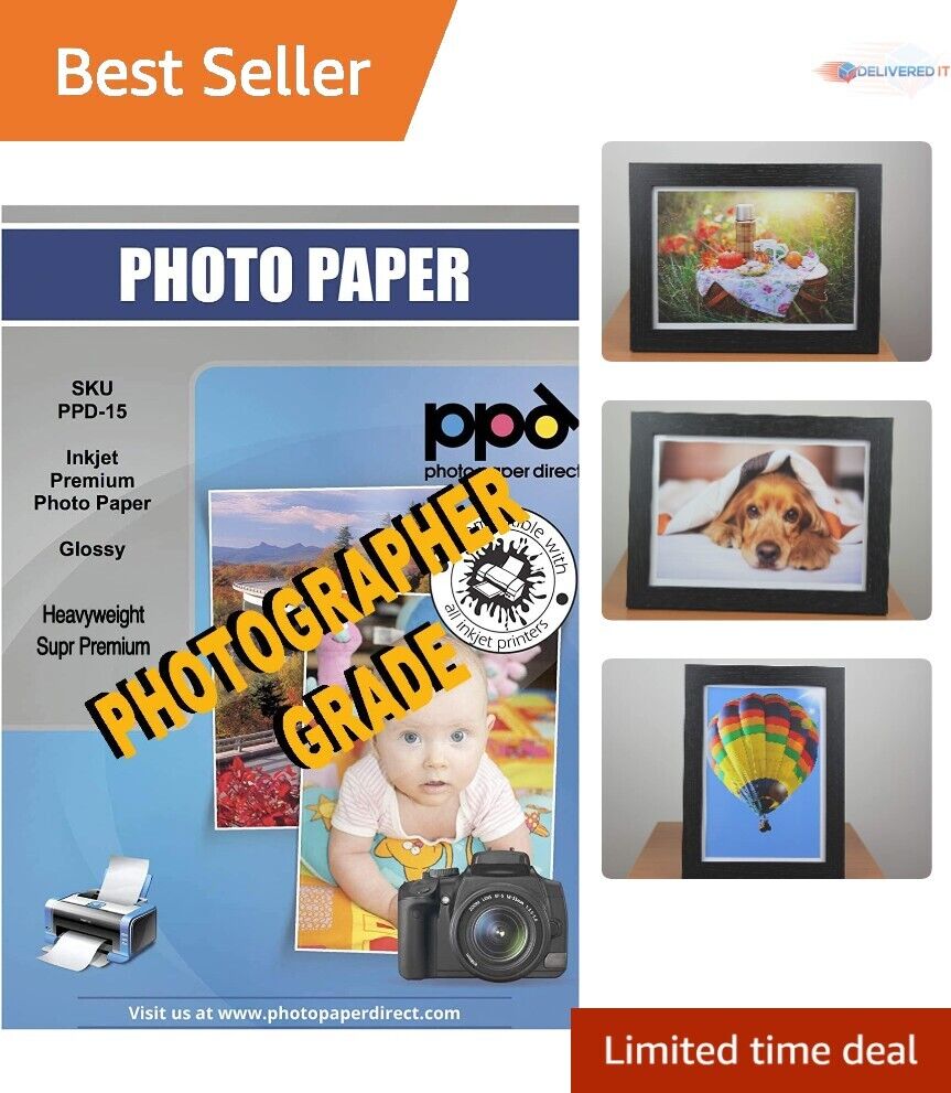Super Premium Glossy Photo Paper - 8.5x11 - 50 Sheets - 255gsm - Instant Dry