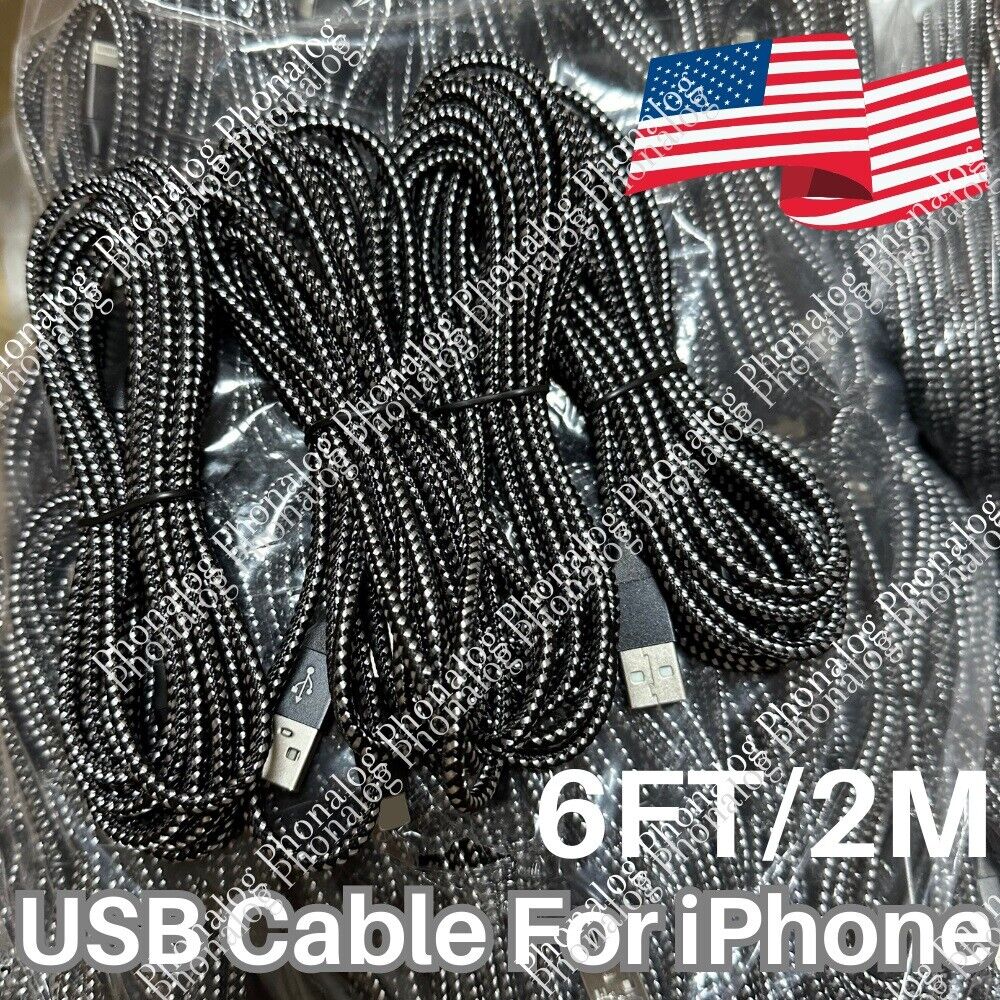 Fast Charger Cable Heavy Duty 6FT For iPhone 14 13 12 11 X 8 7 Charging Cord Lot