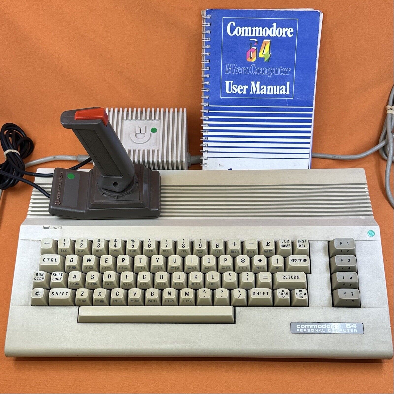 Commodore 64 C64c Computer, Joystick, Power Supply, Cartridge and More