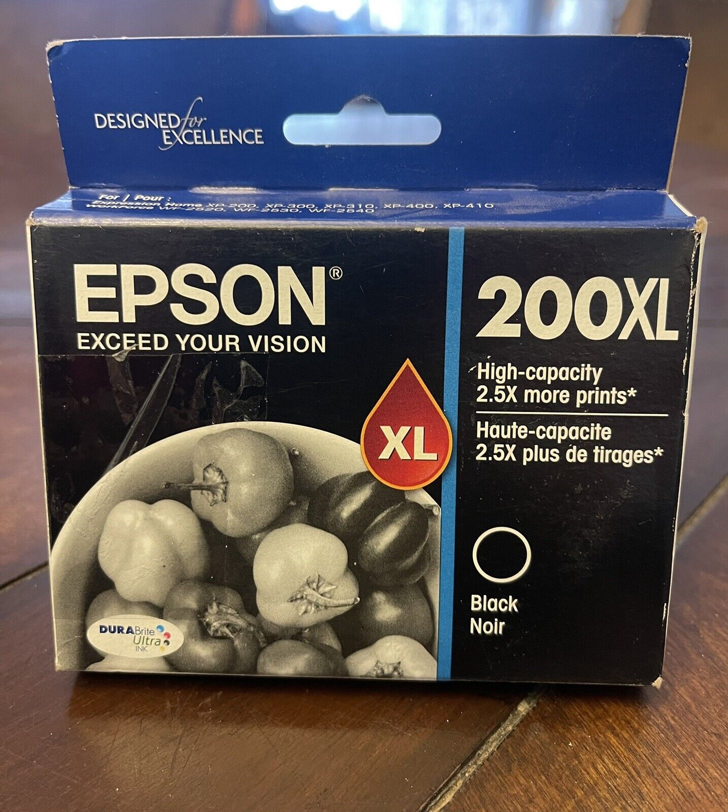 Epson 200XL High-capacity Black Ink Cartridge DATED 05/2023-11/2023 DAMAGED BOX