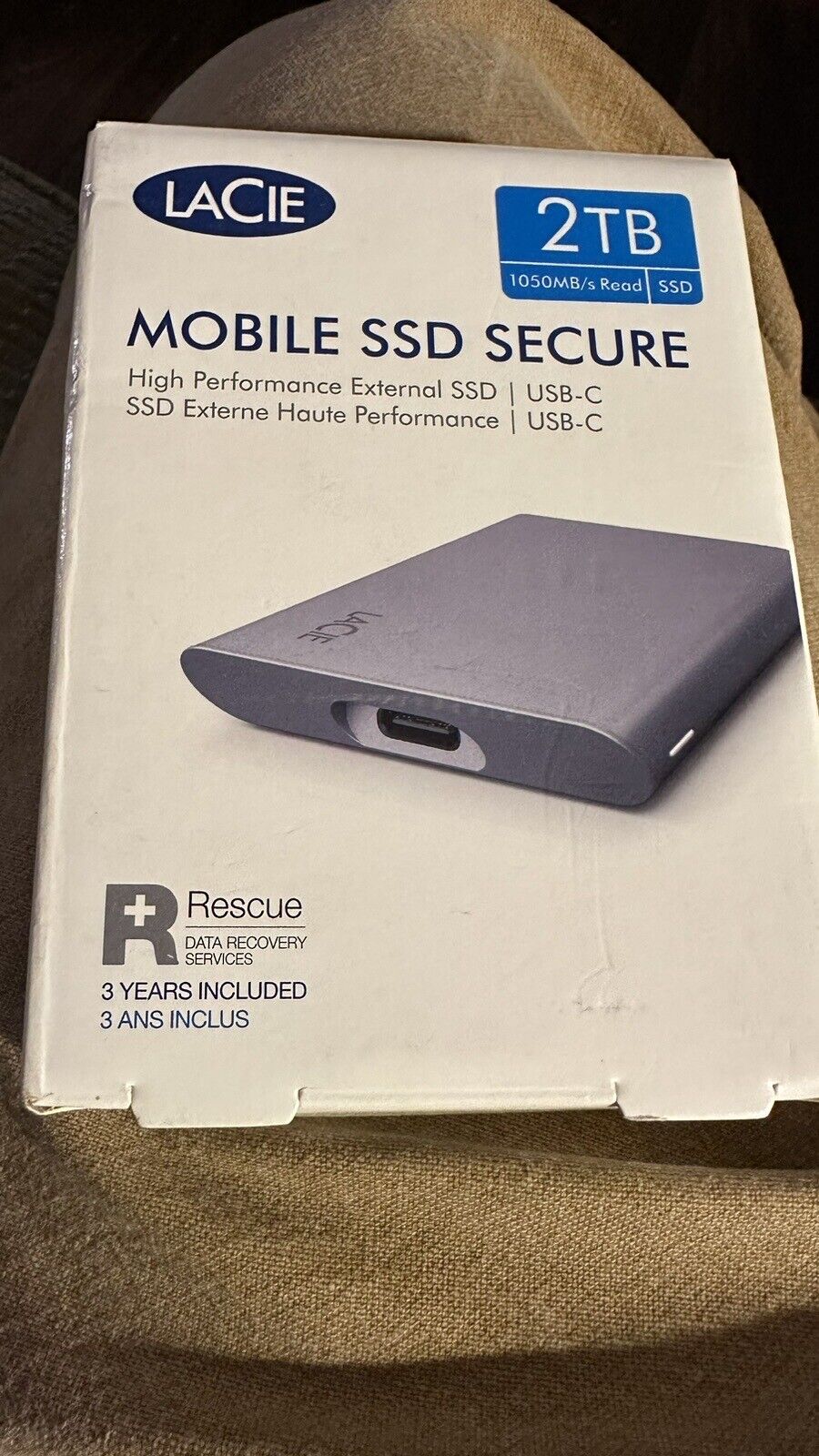LaCie 2TB Mobile SSD Secure, External drive, USB-C connect
