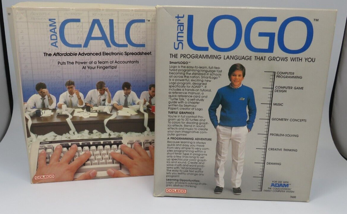 COLECO ADAM ColecoVision Family Computer Program CALC & Smart LOGO Software