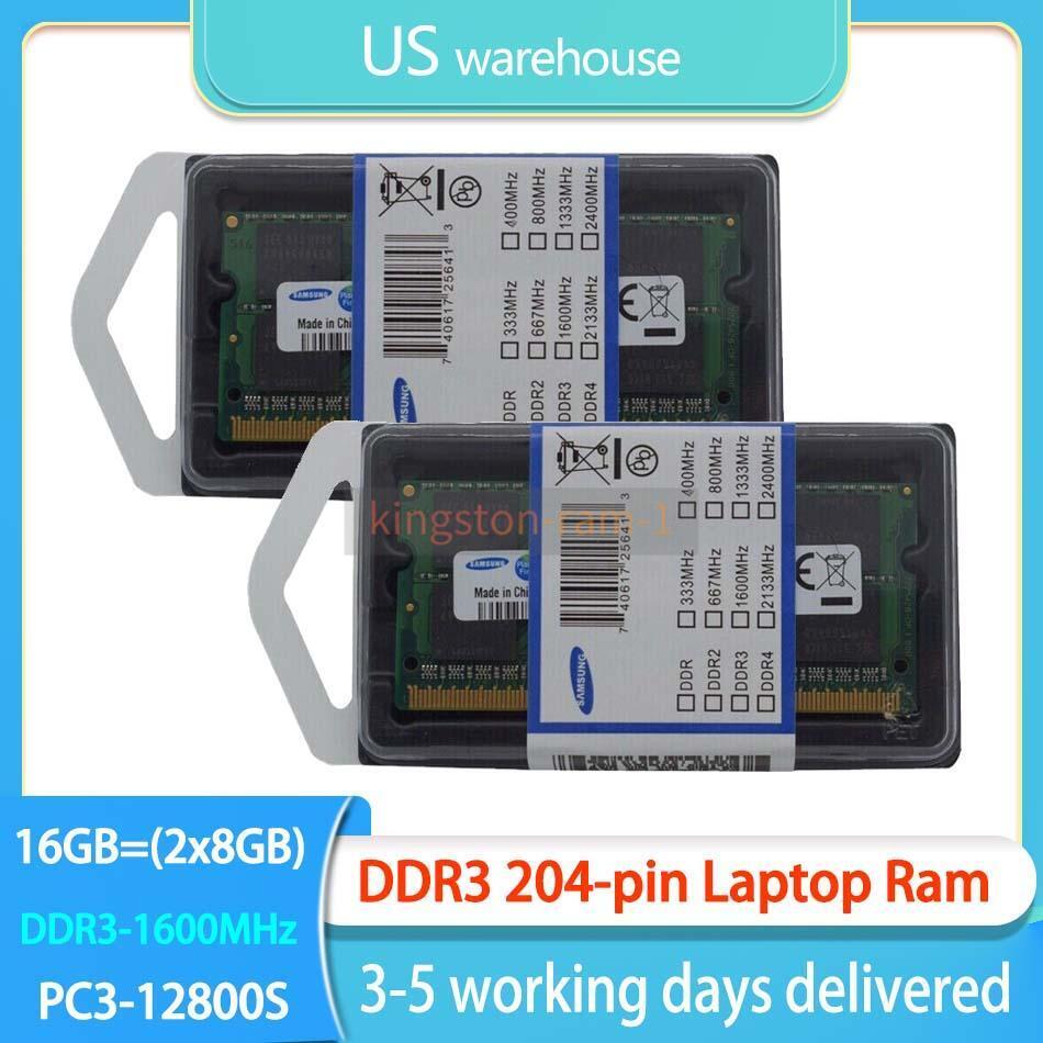 Samsung 16GB (2x8 GB) DDR3-1600MHz 2RX8 PC3-12800S SO-DIMM Laptop Memory US Ship
