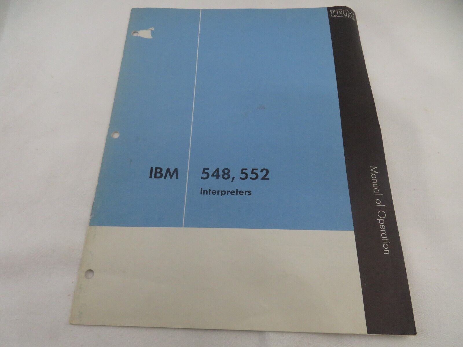 Vintage IBM Interpreters 548 552 Manual Of Operation 1958