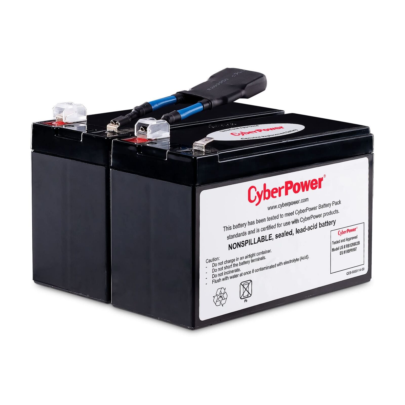 CyberPower RB1290X2B UPS Replacement Battery Cartridge, 12V/9Ah, black
