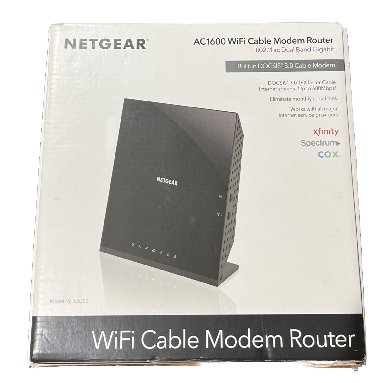 NETGEAR C6250-1AZNAS WiFi Cable AC1600 Modem Router