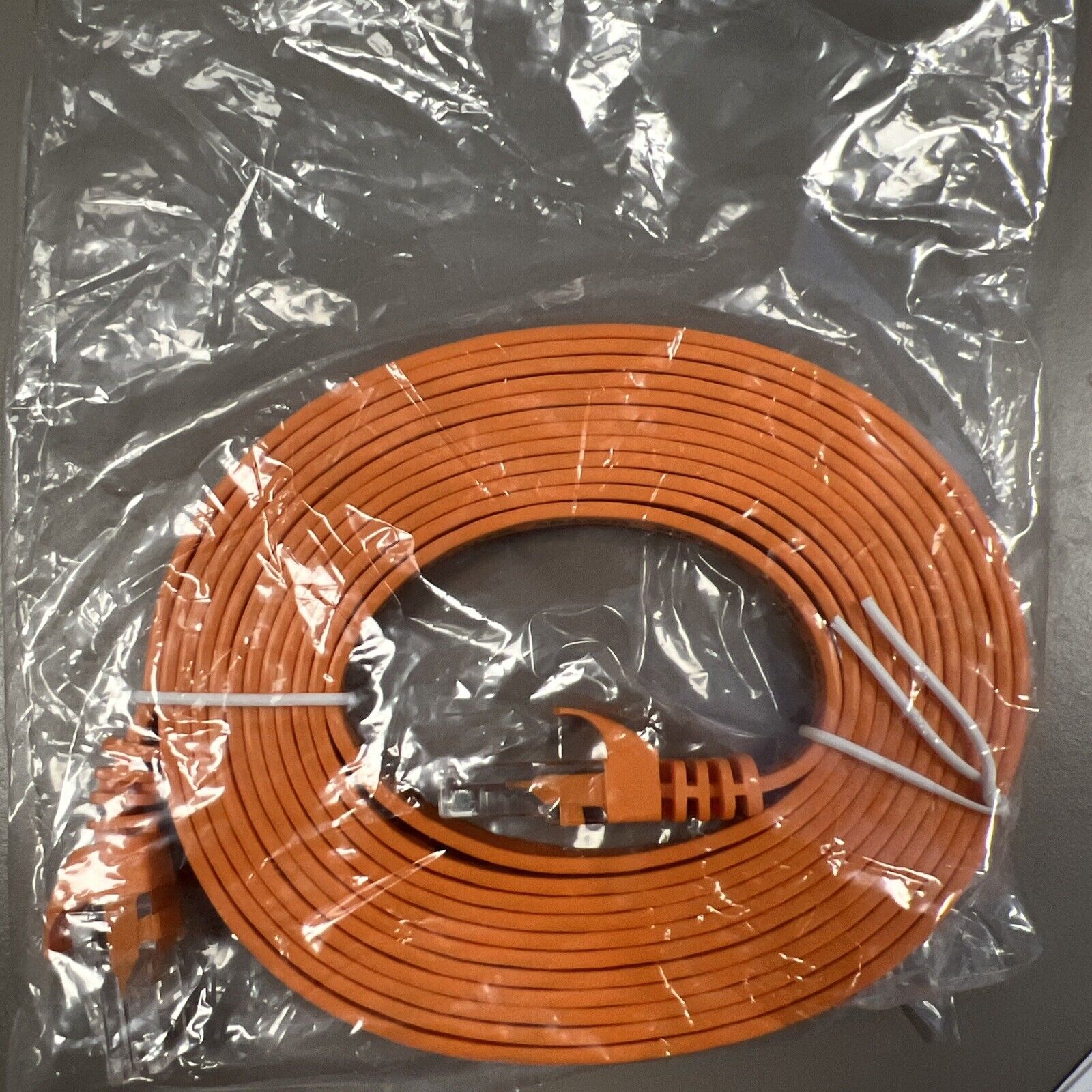 Pack Of 10 Orange 10FT CAT5 E Cat5e Slim Flat Ethernet Patch LAN RJ45 Cable Cord