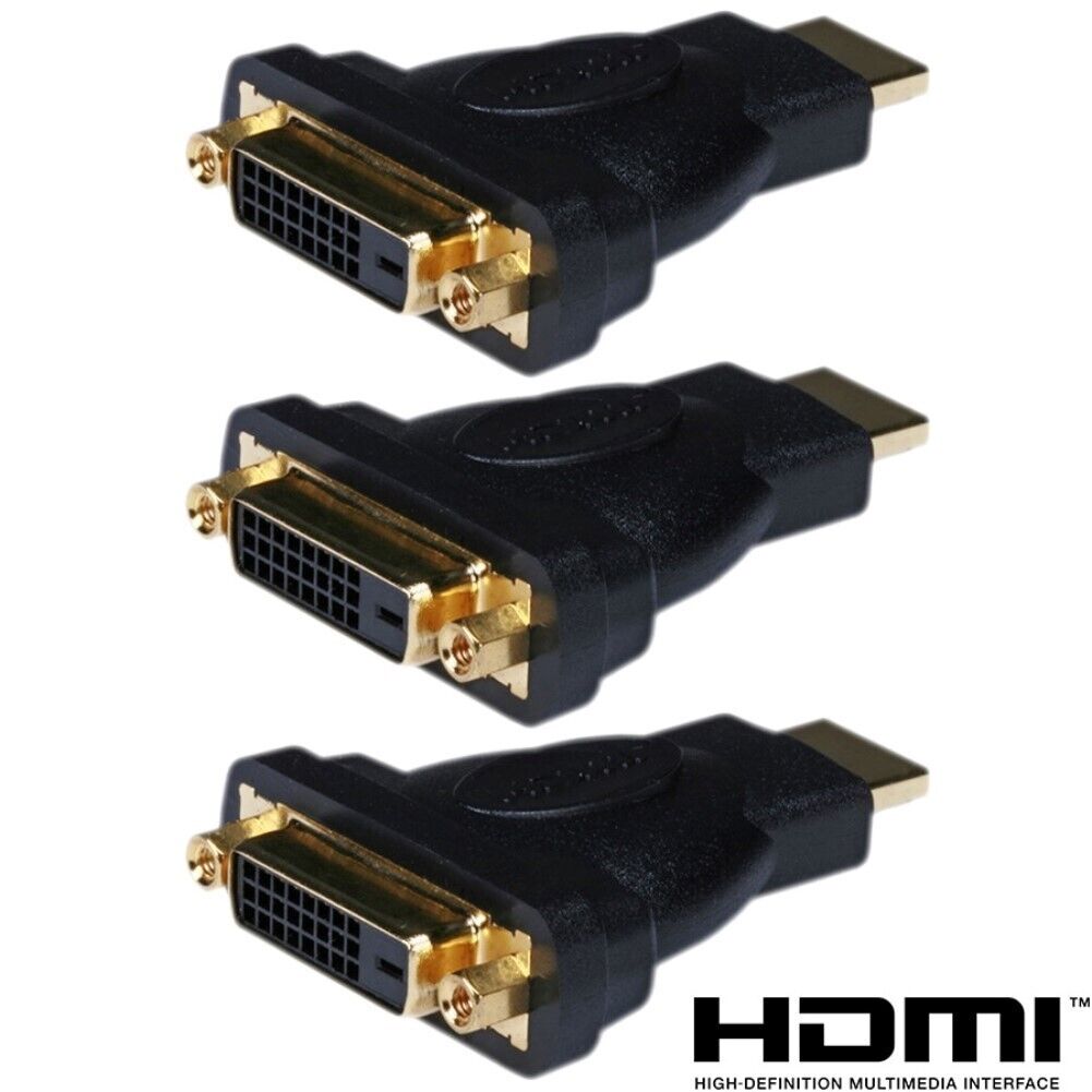 3x HDMI Male to DVI-D Female Digital Video Adapter DVI-D Single Link Converter