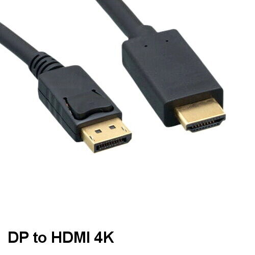 Kentek 3' DisplayPort DP 1.2a 20Pin Male to HDMI 1.4b Male Cable 4Kx2K 30Hz HD