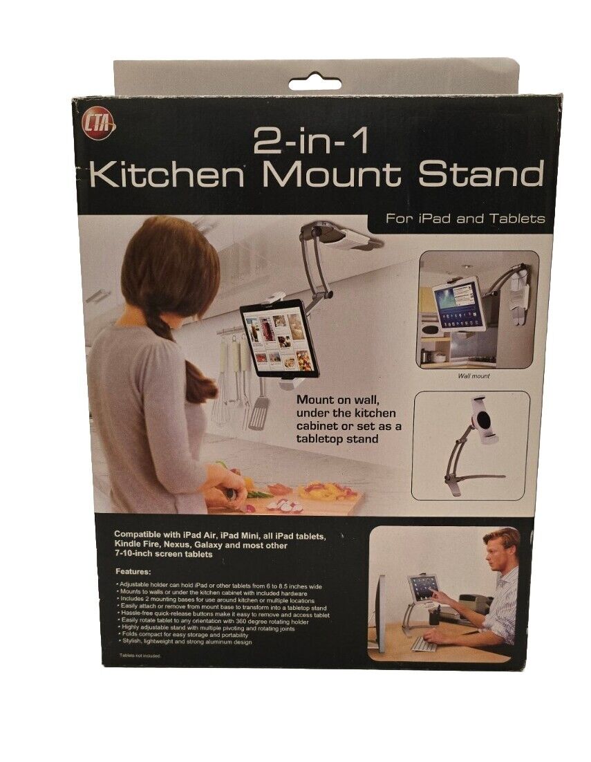 CTA: 2-in-1 Kitchen Tablet Stand Wall/Desktop Mount for 7-10inch iPad Tablet