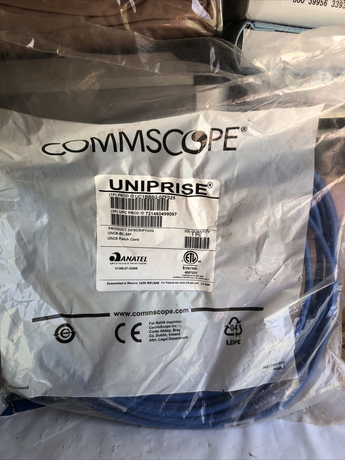 LCommScope Uniprise UNC6 Patch Cords UNC6-BL-25 Sealed 25 FT