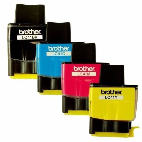 Genuine OEM Brother LC41 Ink Cartridges (Black, Cyan,Magenta,Yellow , 4-Pack )