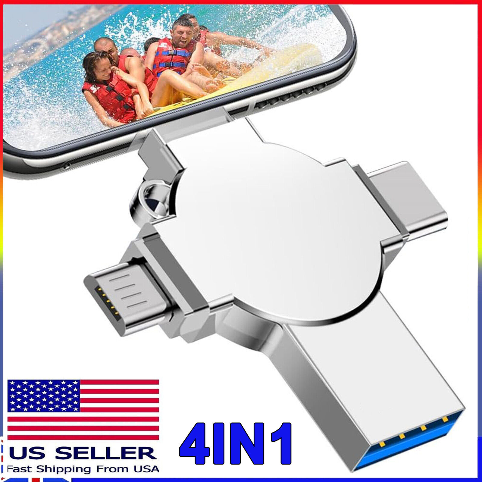 4in1 2TB 1TB USB3.0 Flash Drive Memory Photo Stick Type-c OTG For iPhone Android