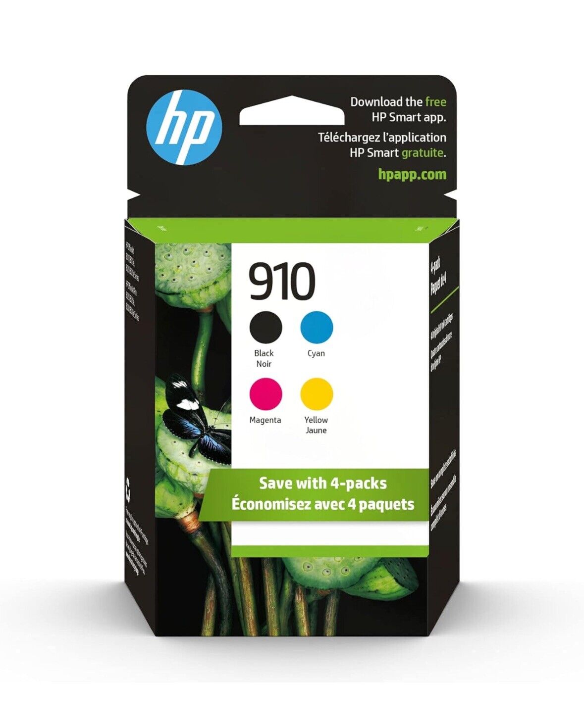 HP 3JB41AN 910XL/910 4 Pieces Ink Cartidges - Black/Cyan/Magenta/Yellow