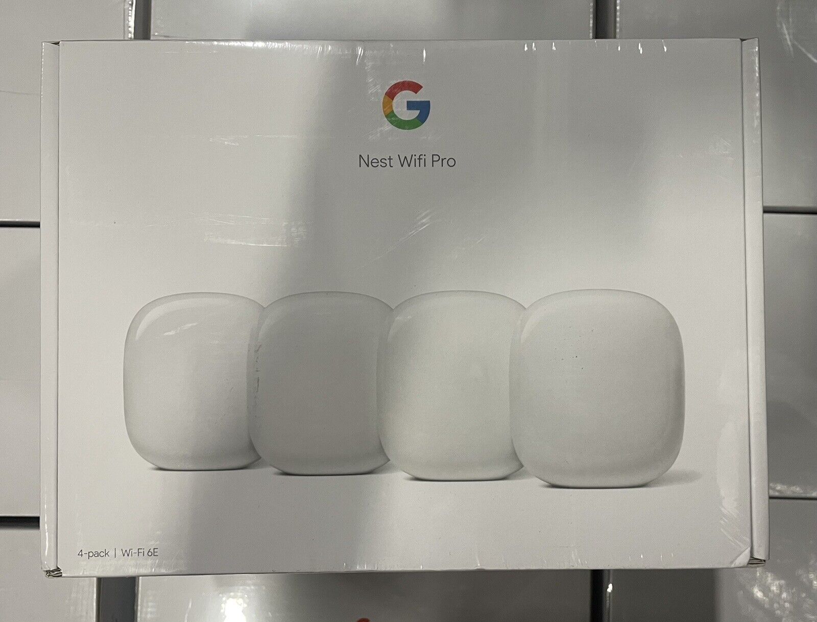 Google Nest Wifi Pro, Wi-Fi 6E, 4-pack White GA03691-US New Sealed in Box