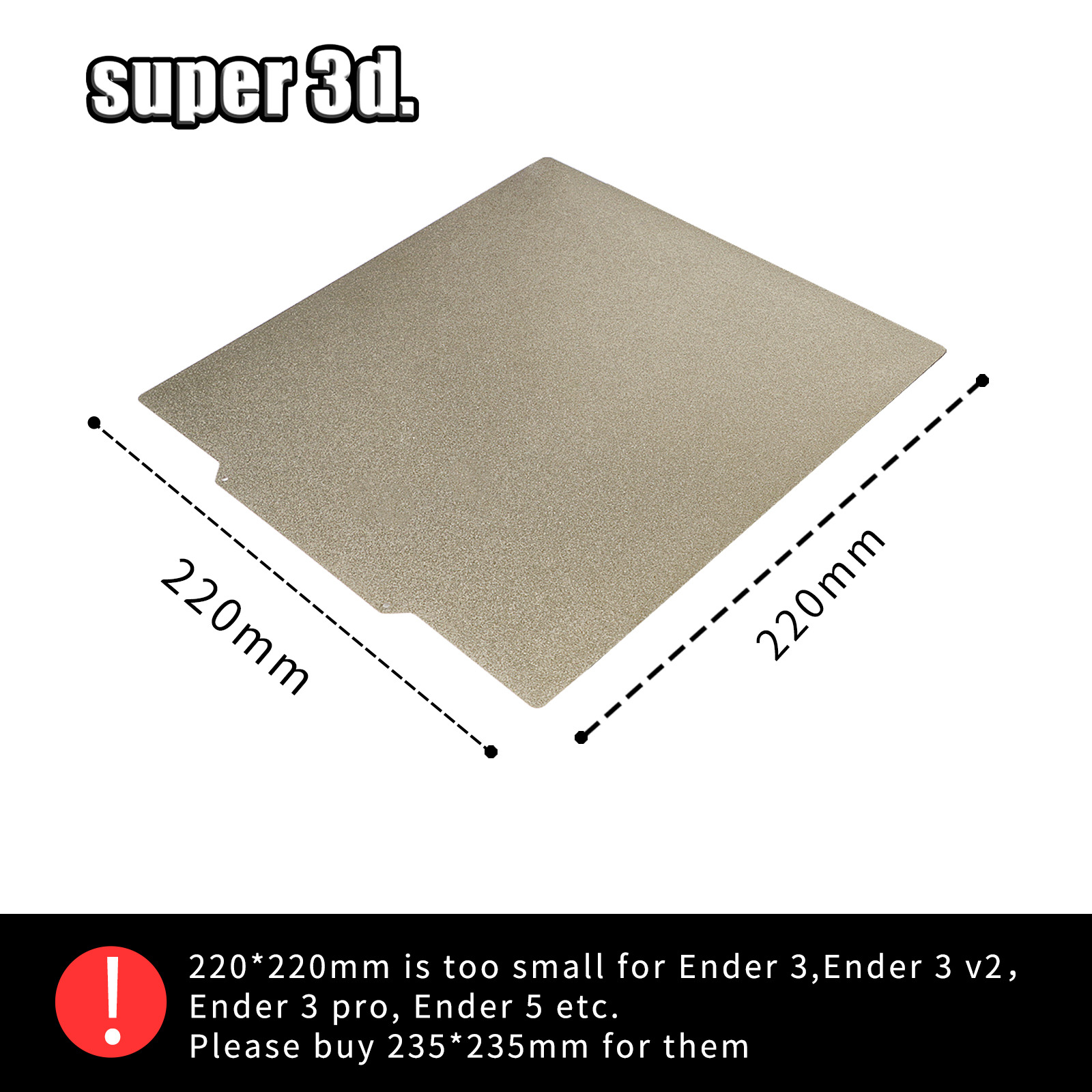 Double Sided PEI Spring Steel Sheet Heated Bed for Ender 3 5 CR10 for Anycubic