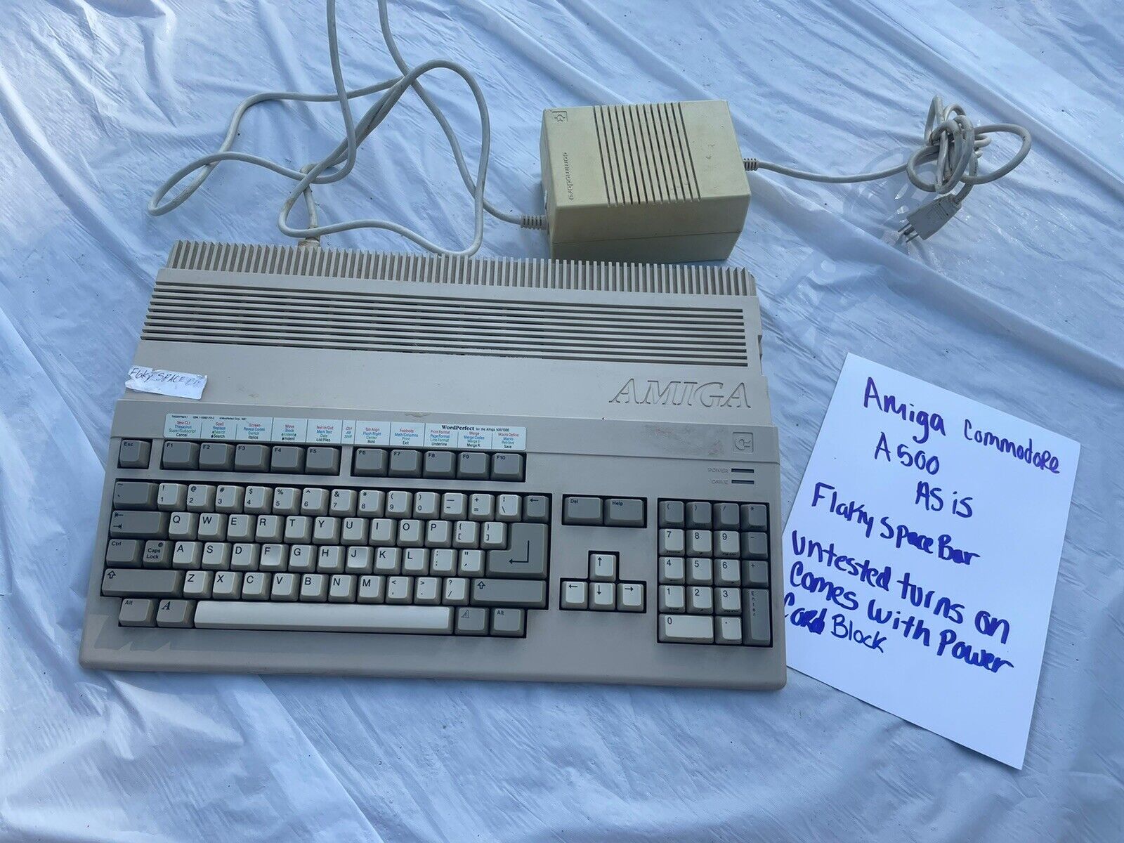 Vintage Commodore Amiga 500 Computer Keyboard Model A500 Sold As Is