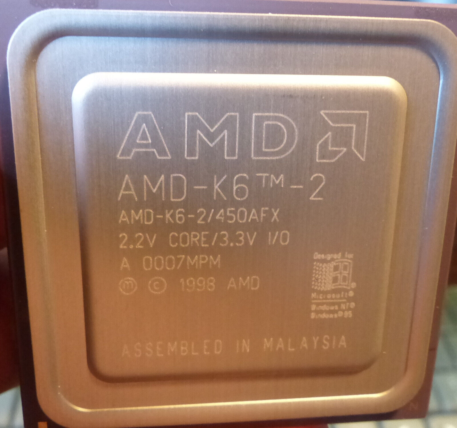 AMD K6-2 450AFX 450 MHz 450 2.2v core/3.3V Socket Super 7 CPU, 1998 untested