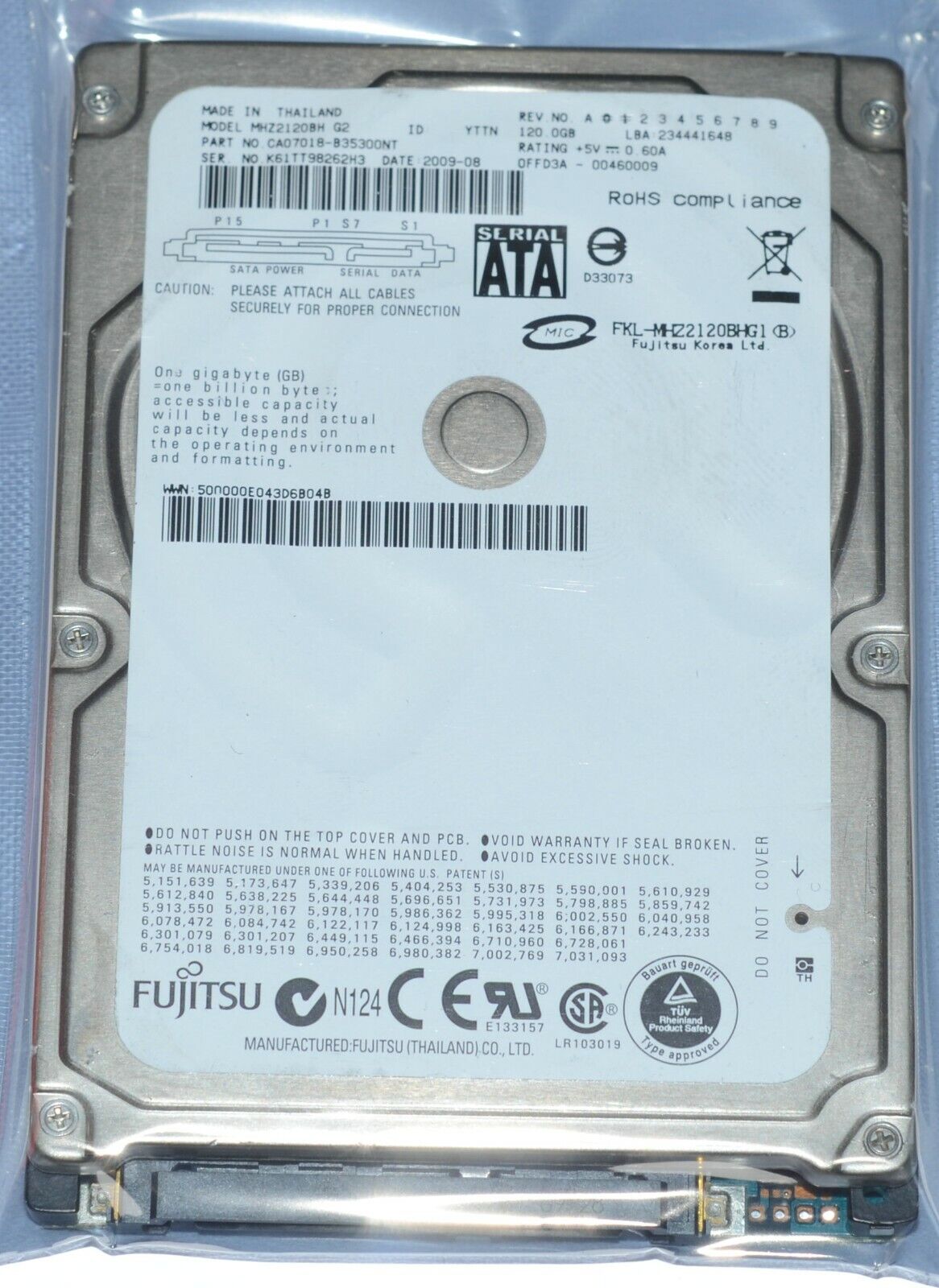 Fujitsu Mobile 120GB Laptop Hard Drive, 5400RPM, 2.5
