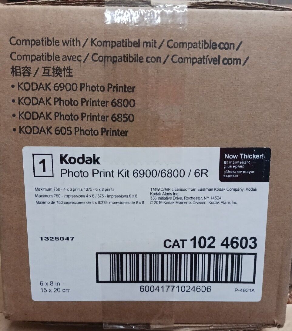 Kodak Photo Print 6R Kit for 6800/6900 Printers (750 4x6 Prints) NEW SEALED