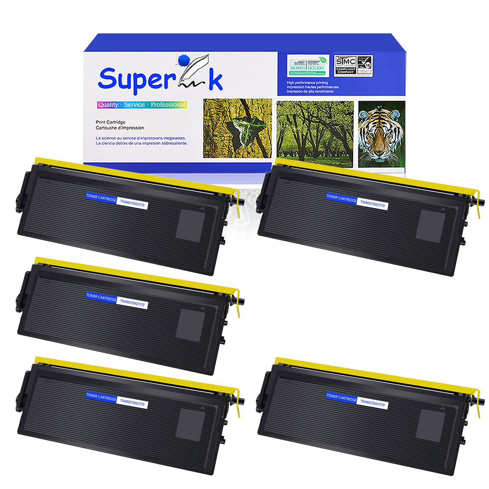 5 PACK - TN460 Toner for Brother TN-460 MFC-8700 MFC-9600 MFC-9650 MFC-9700