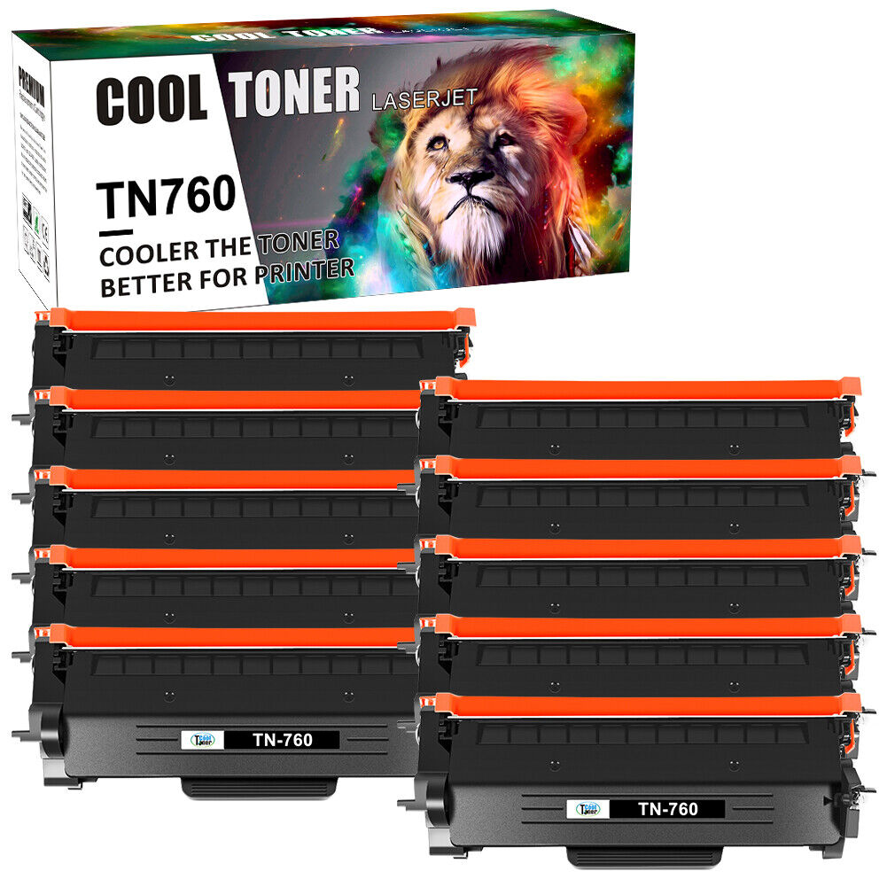 10X TN760 Toner Compatible With Brother MFC-L2730DW L2710DW DCP-L2550DW LOT