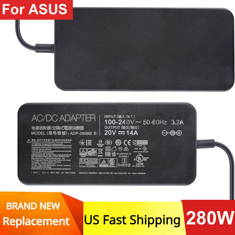Replacement ASUS ROG G703GX 280W 20V 14A Charger ADP-280BB B Laptop Power Supply