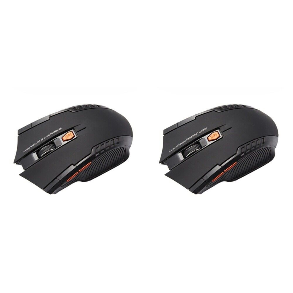 2pcs 2.4GHz Wireless Gaming Mouse 6 Buttons USB Optical Mouse with USB