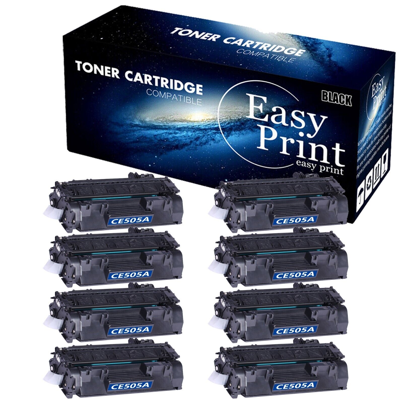 8 Pack CE505A 05A Toner Cartridge 505A for 2055d 2055n 2055x Printer