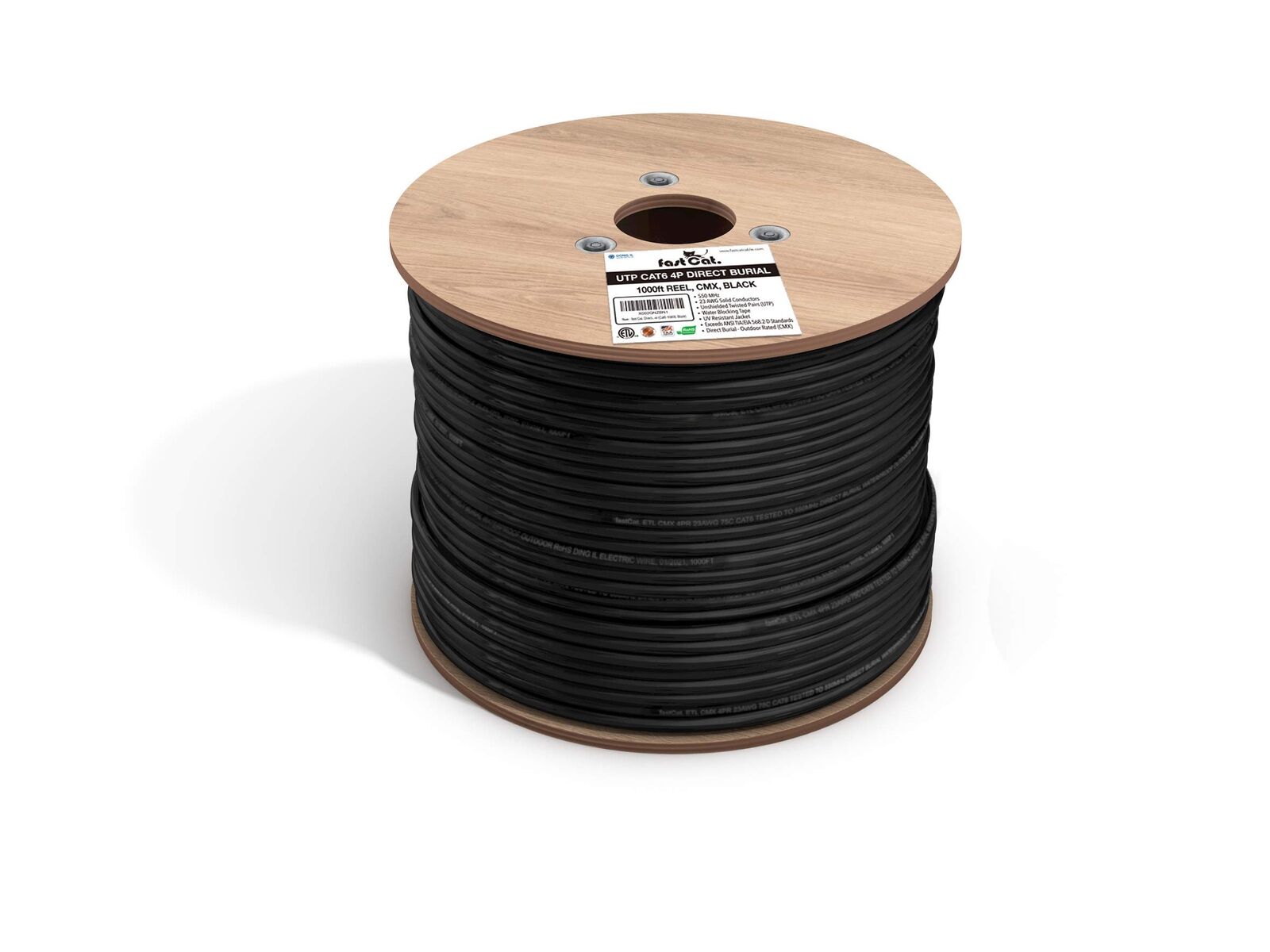 fast Cat. Cat6 Direct Burial Outdoor Ethernet Cable - 1000Ft Waterproof Cat6 ...