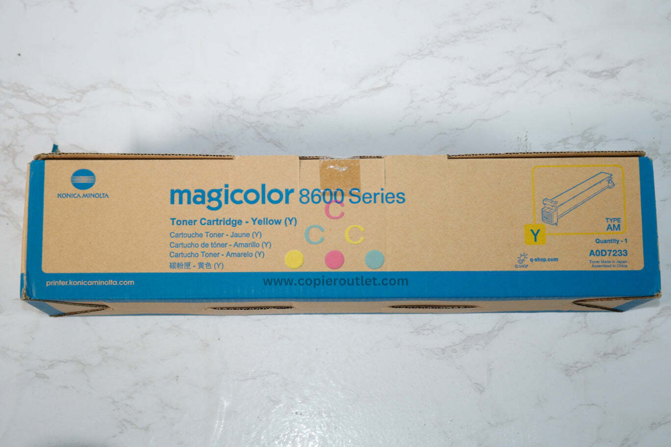 New OEM Konica Minolta magicolor 8600, 8650dn, Yellow Toner Cartridge - A0D7233