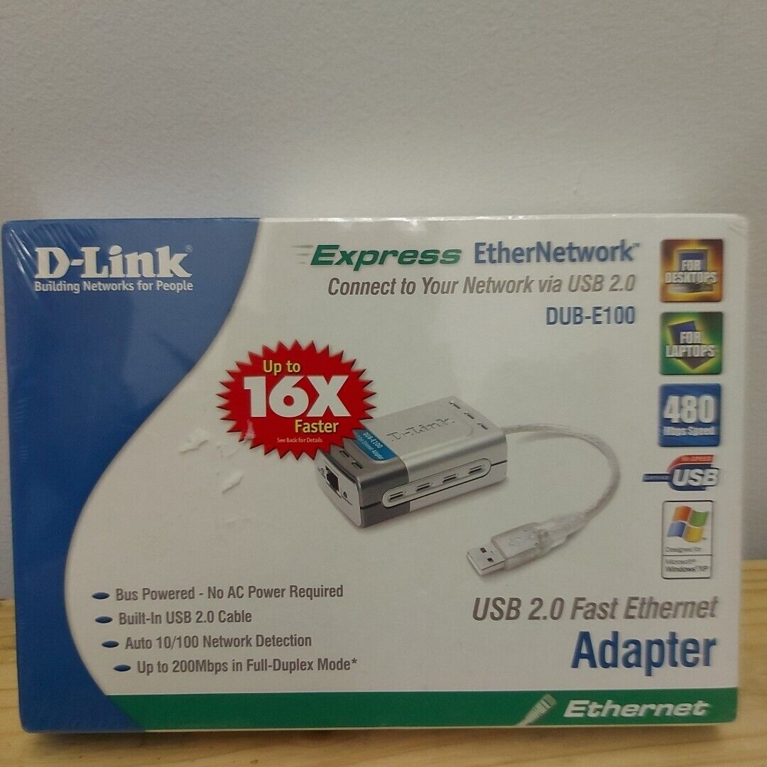 D-Link   USB 2.0 Fast Ethernet Adapter  DUB-E100 . New /Sealed