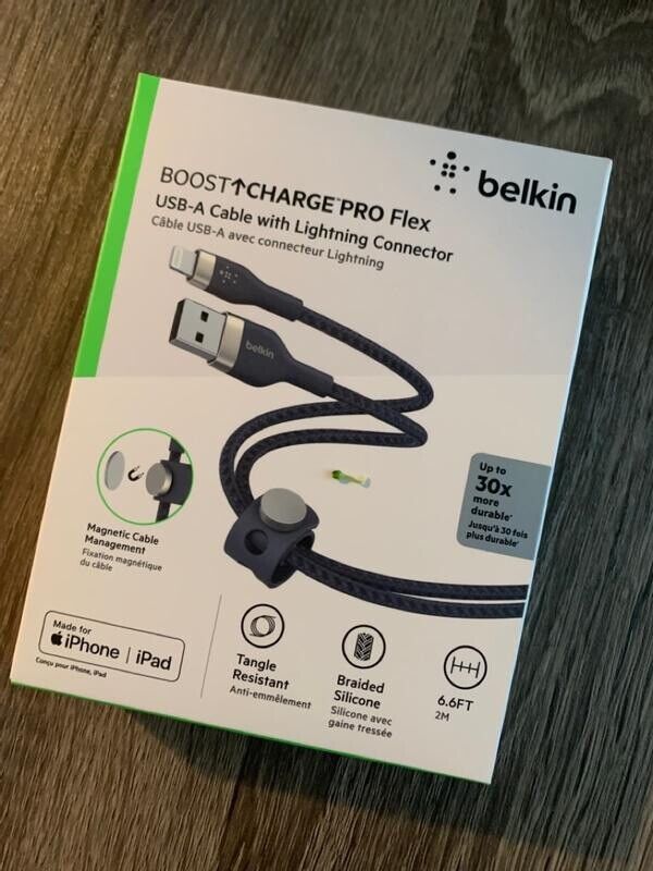 Belkin BOOSTCHARGE PRO Flex USB-A Cable With Lightning Connector