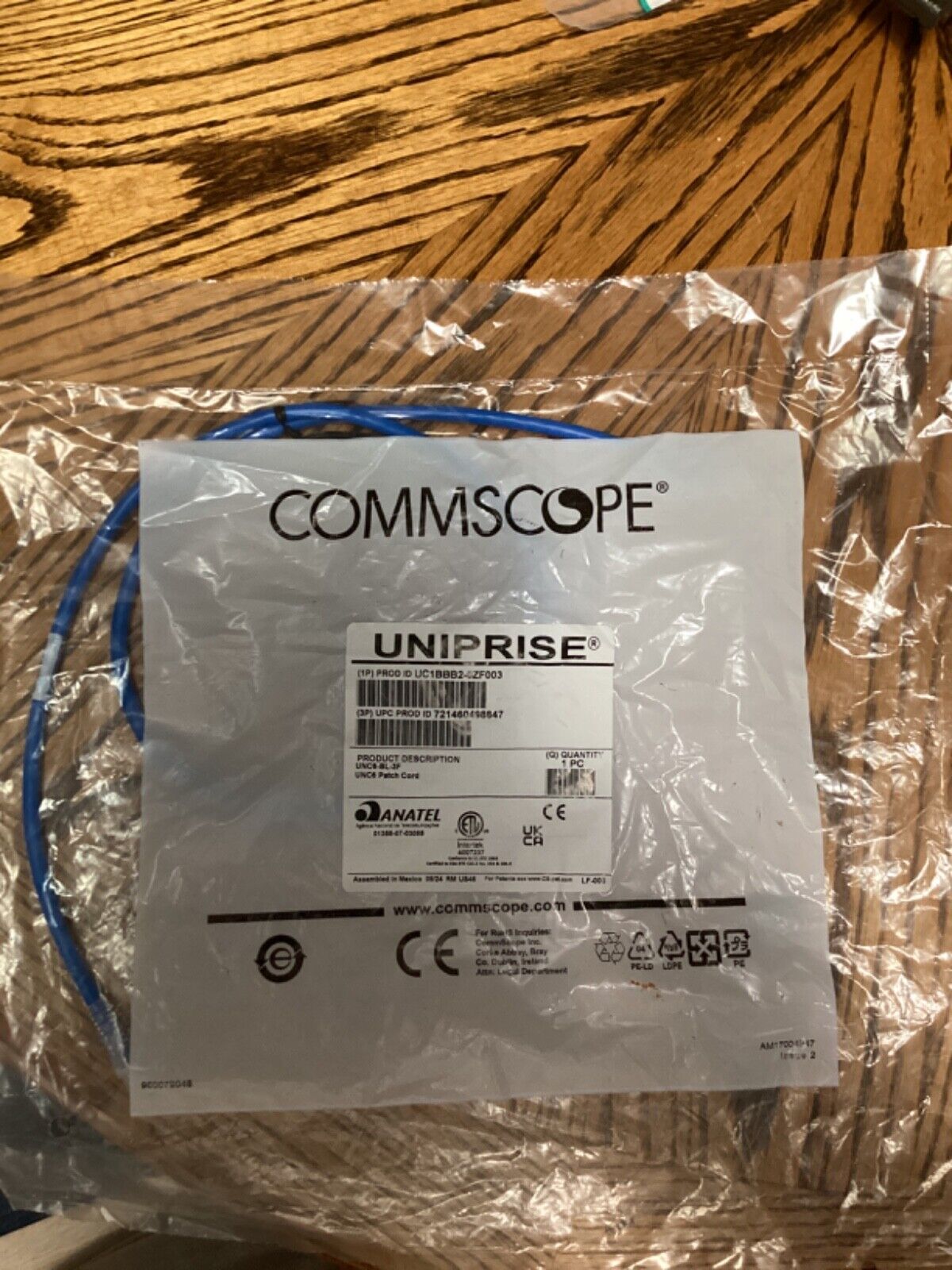 CommScope CAT 6 Patch Cord UNC6-BL-3F Blue 3 Feet Cable CC0062521/1 - [Lot of 13