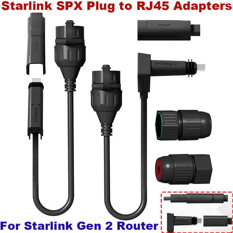 STARGEAR Starlink Cable SPX to RJ45 Adapters For Star Link Gen 2 Dishy & Router
